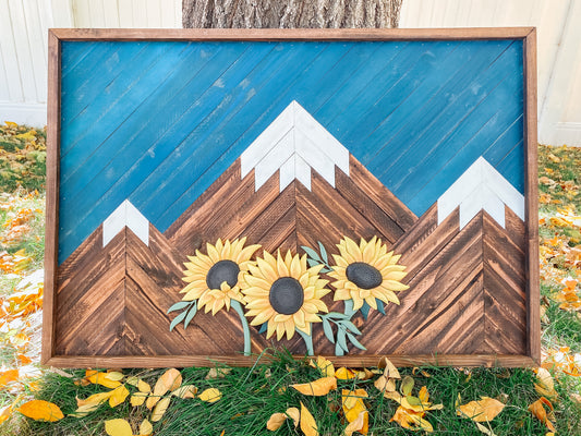 Mountain Mosaic with Sunflowers