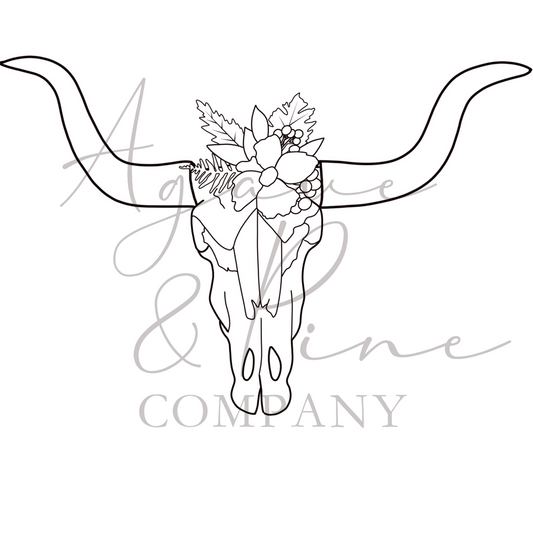 Longhorn Fall Florals template